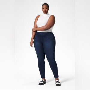 Spanx Womens Blue Jeanish Ankle Leggings Jeggings - Size 1X